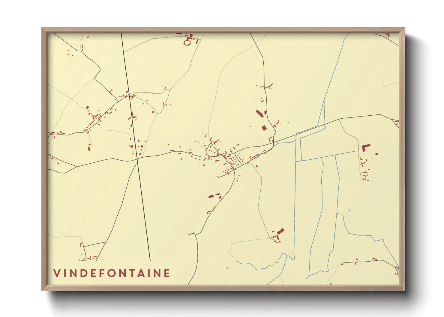 Une affiche de carte sur Vindefontaine