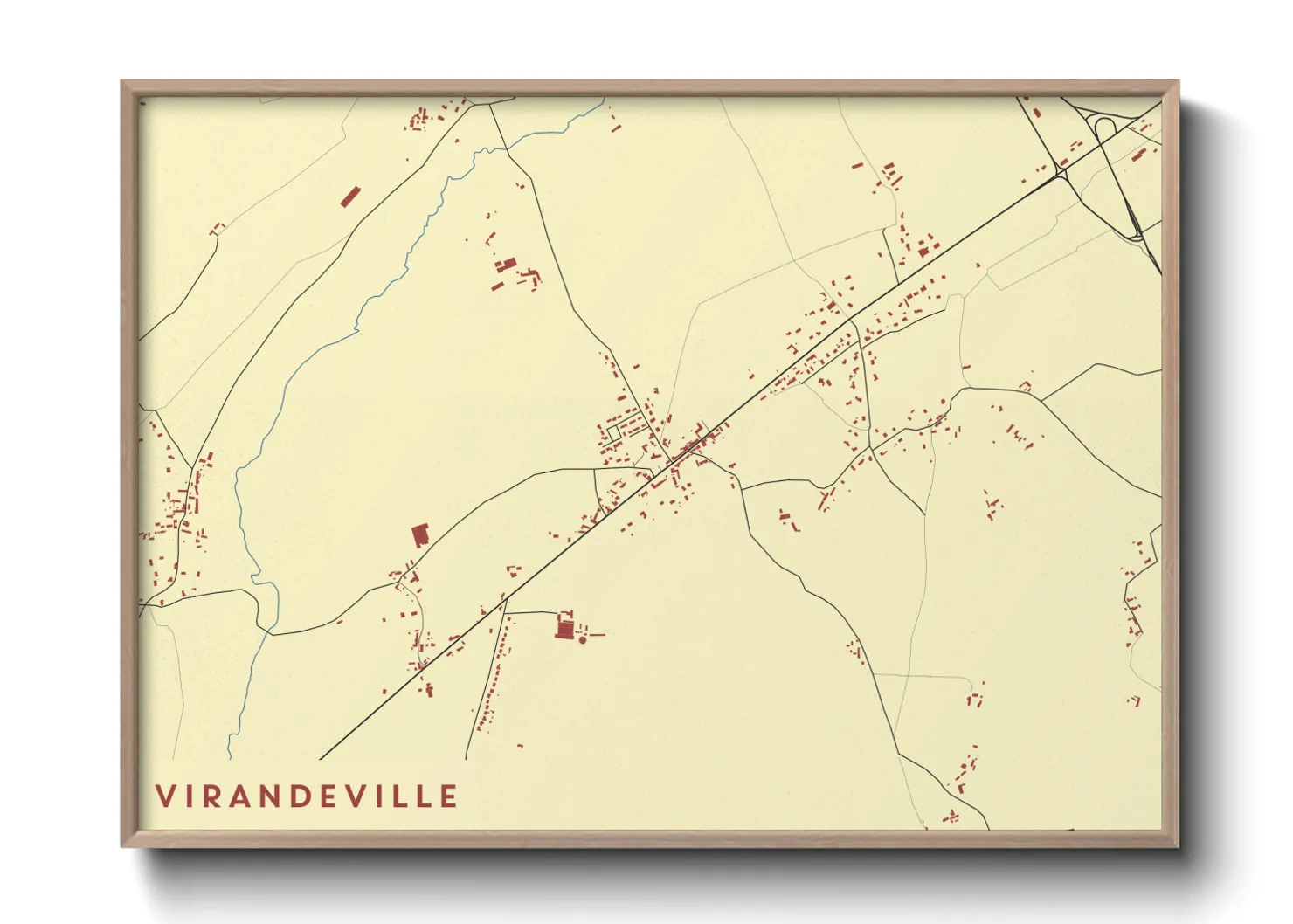 Une affiche de carte sur Virandeville