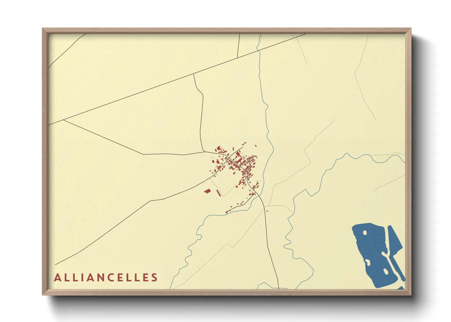 Une affiche de carte sur Alliancelles