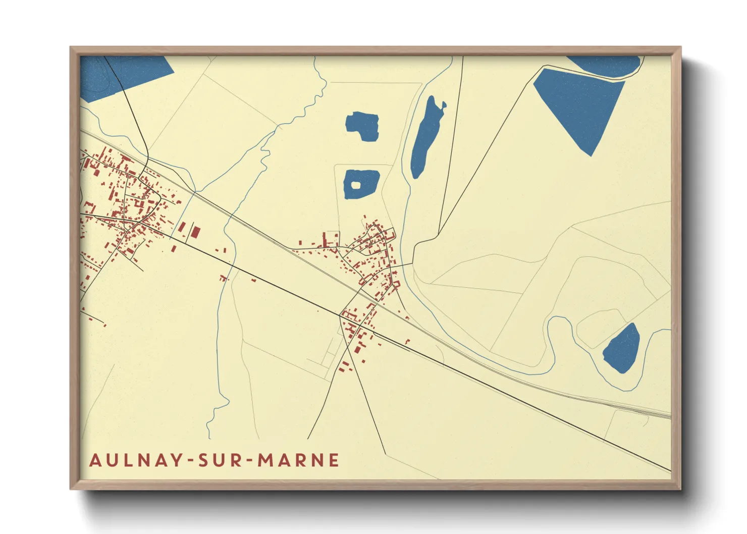 Une affiche de carte sur Aulnay-sur-Marne