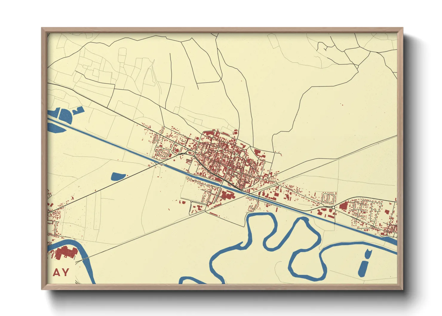 Une affiche de carte sur Ay