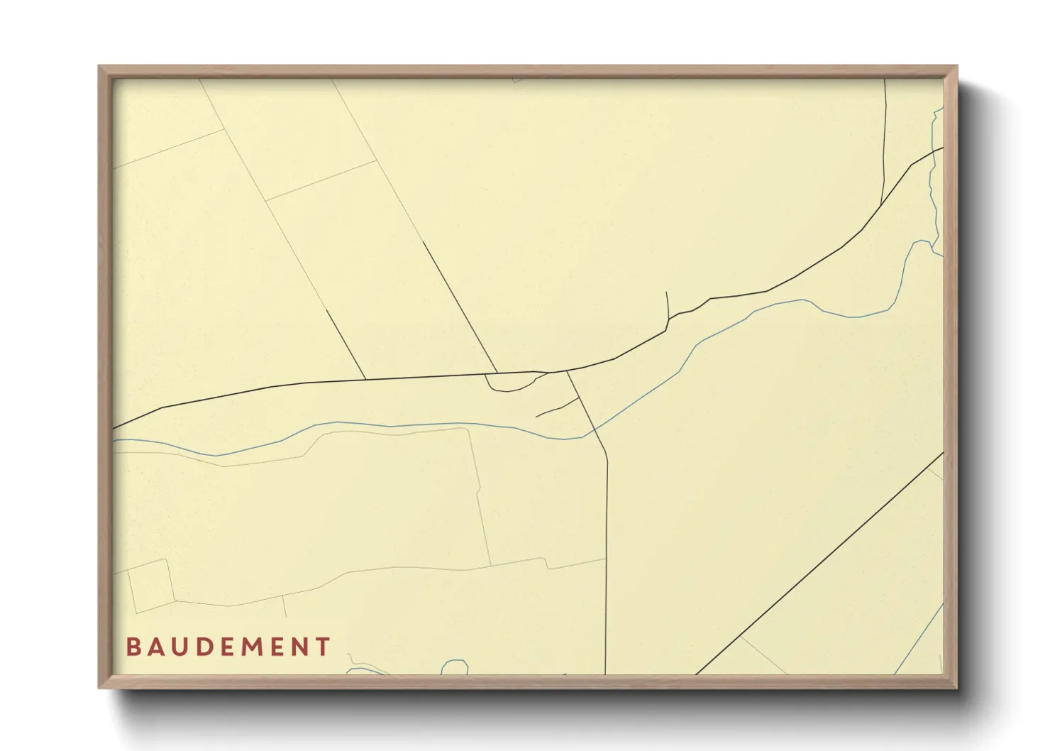 Une affiche de carte sur Baudement