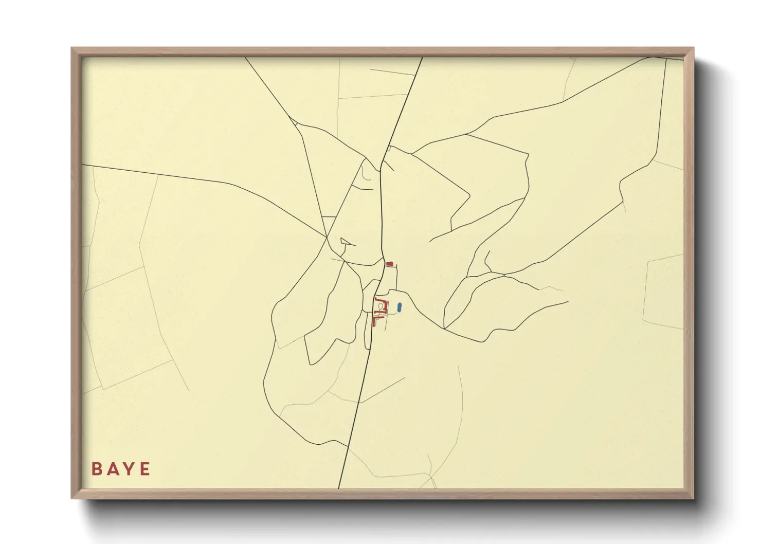 Une affiche de carte sur Baye