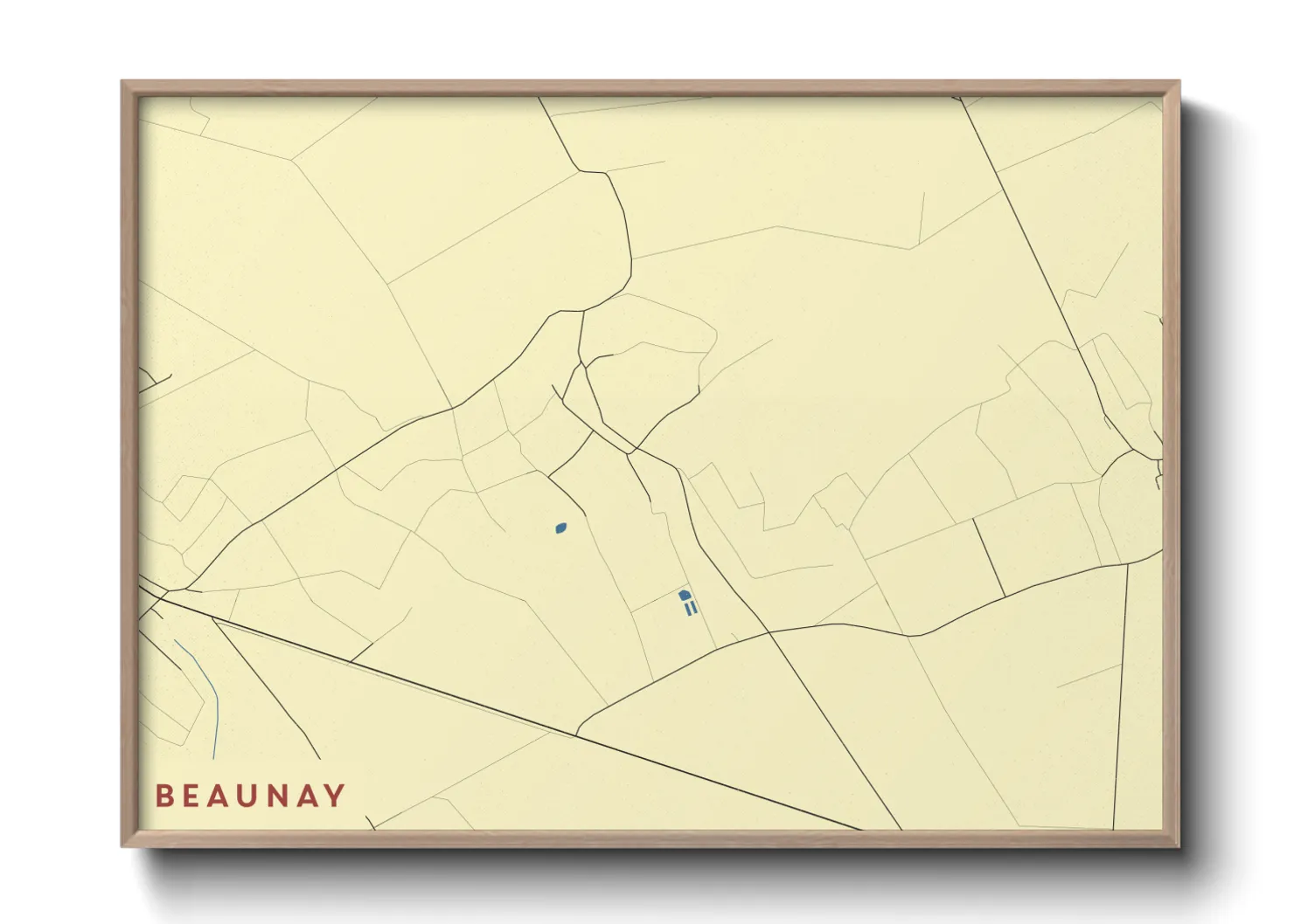 Une affiche de carte sur Beaunay