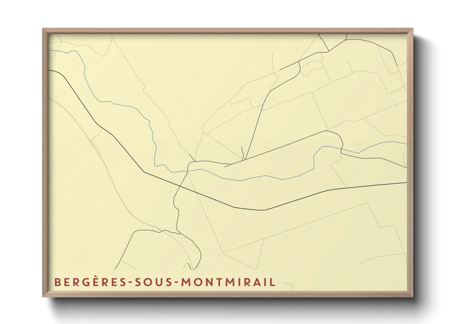 Une affiche de carte sur Bergères-sous-Montmirail