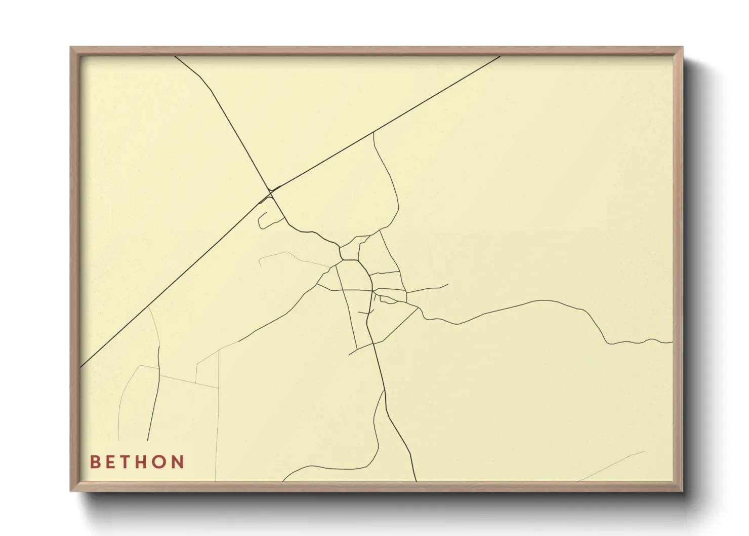 Une affiche de carte sur Bethon
