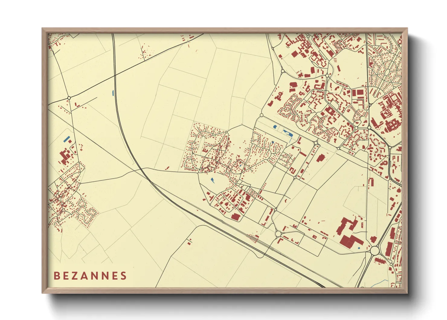Une affiche de carte sur Bezannes