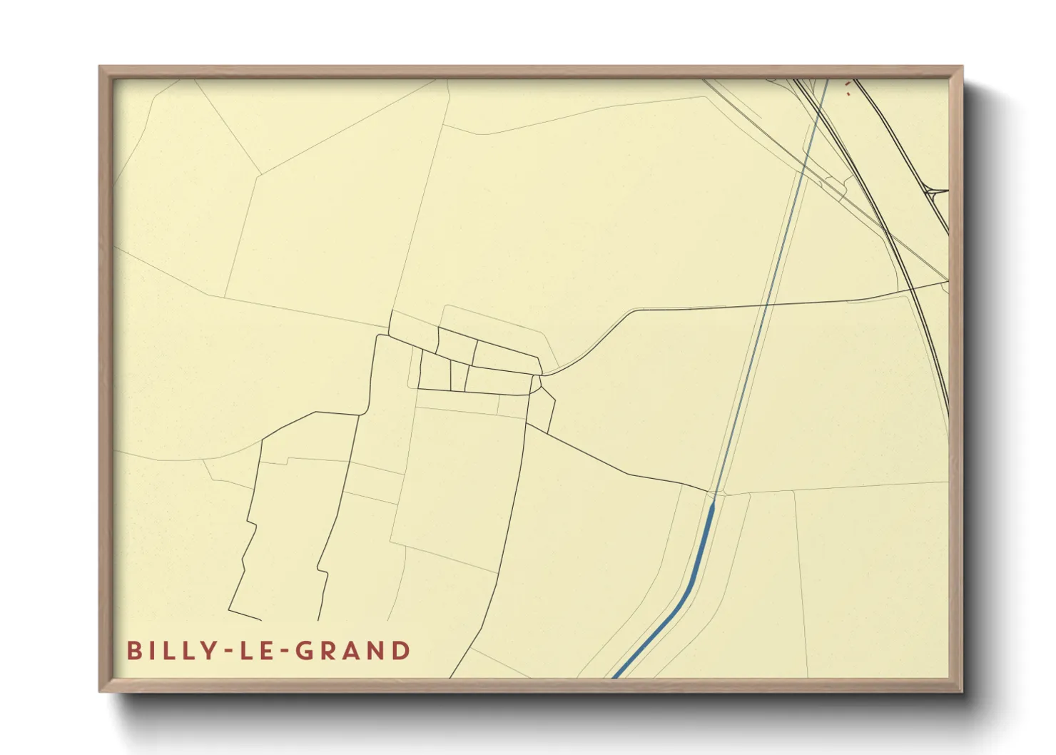 Une affiche de carte sur Billy-le-Grand