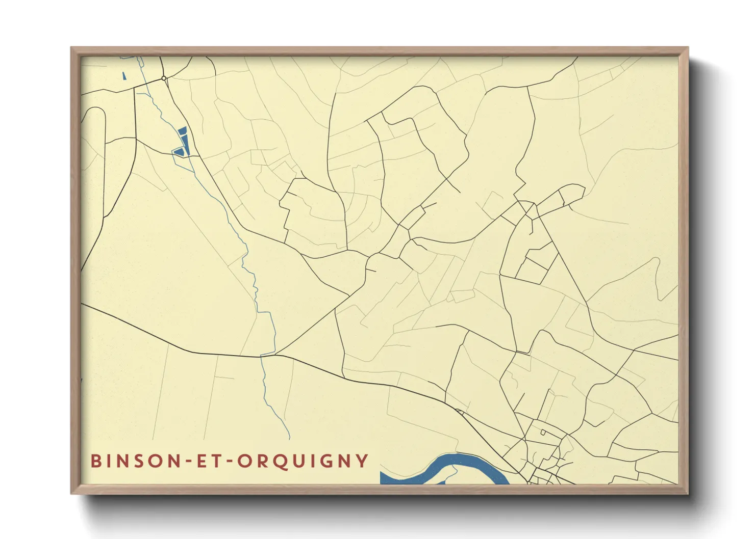 Une affiche de carte sur Binson-et-Orquigny