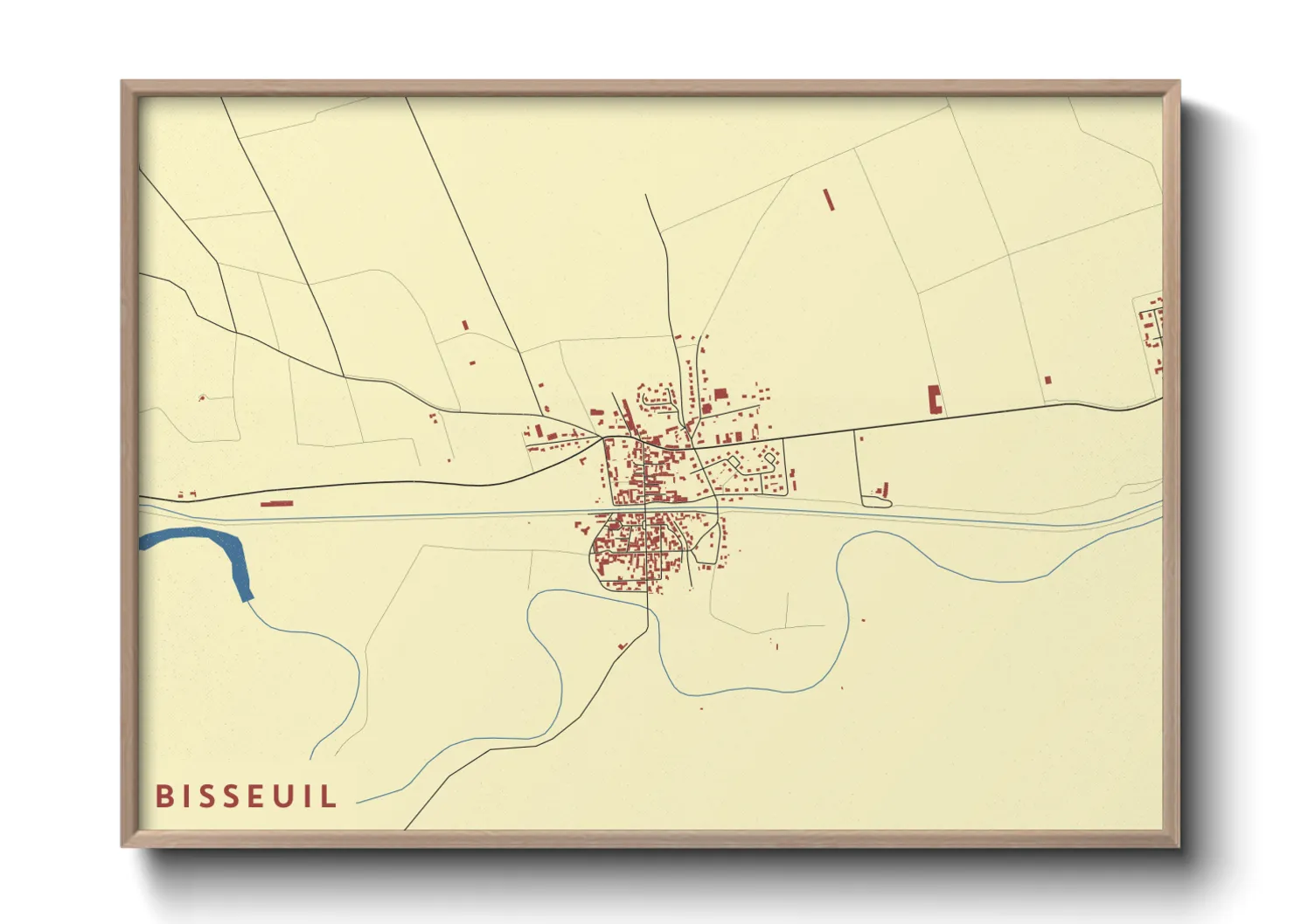 Une affiche de carte sur Bisseuil