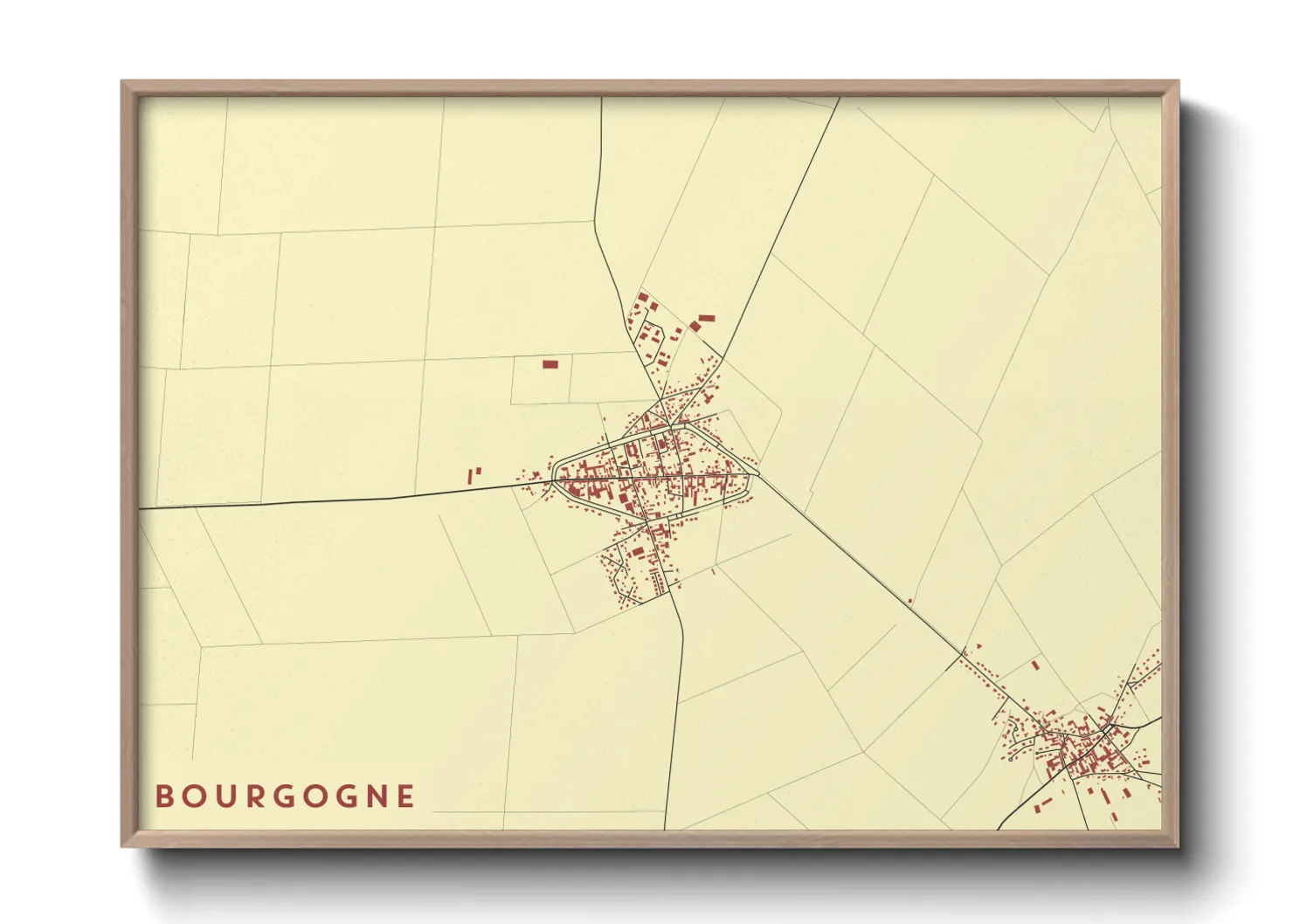 Une affiche de carte sur Bourgogne