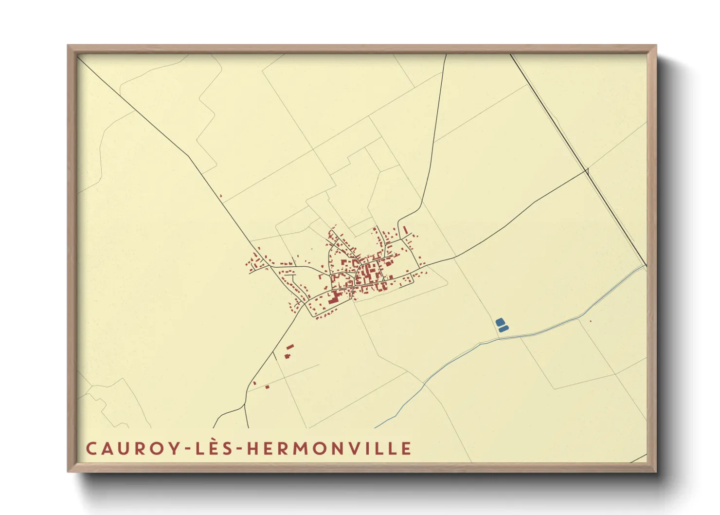Une affiche de carte sur Cauroy-lès-Hermonville