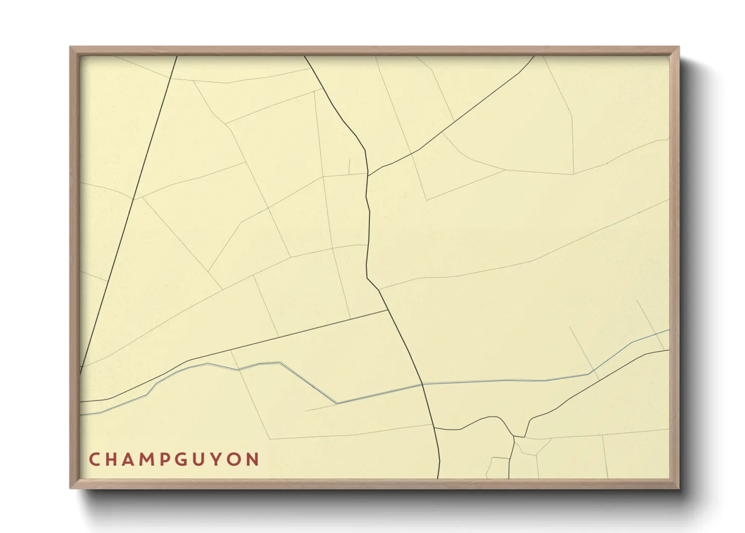 Une affiche de carte sur Champguyon