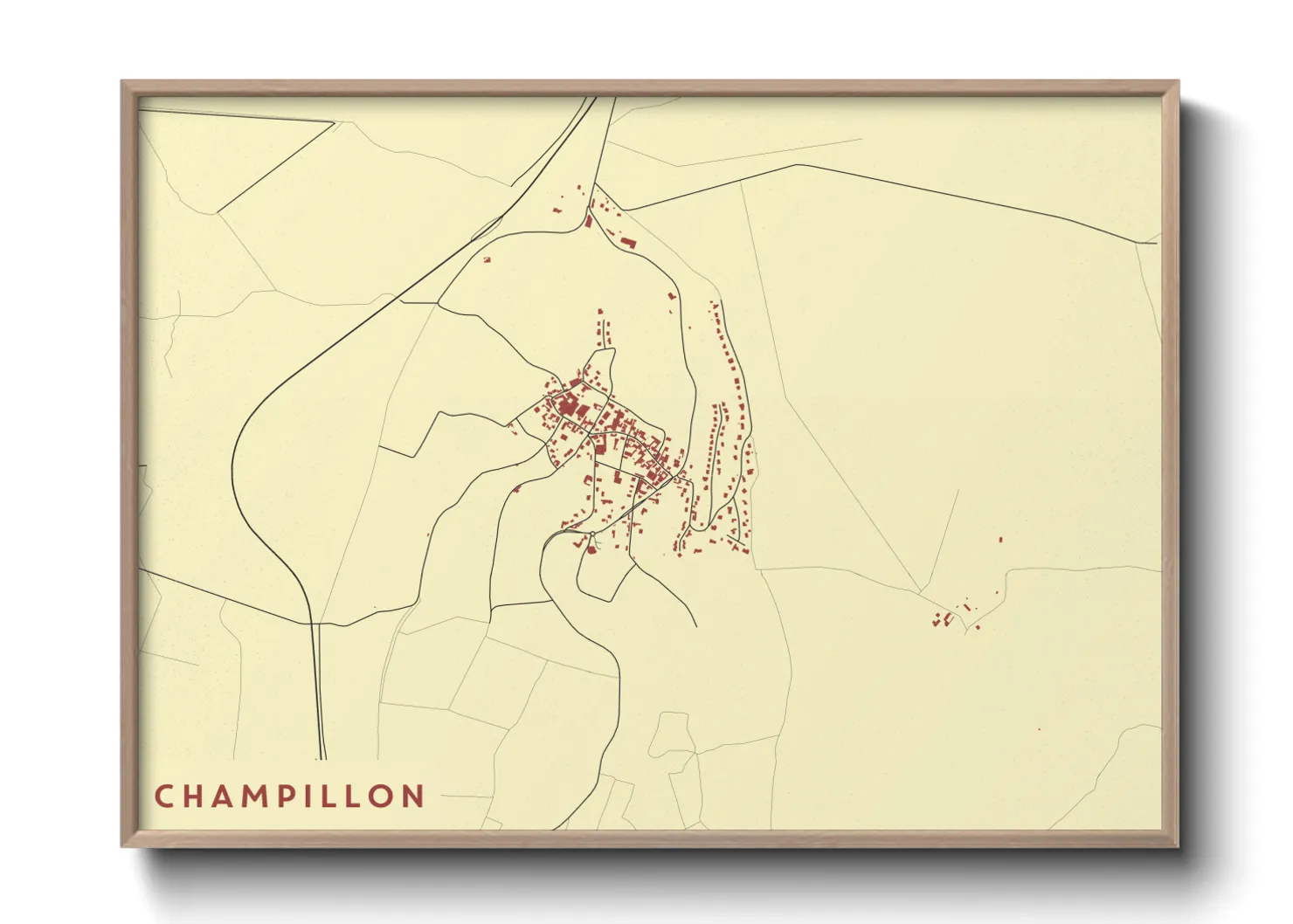 Une affiche de carte sur Champillon