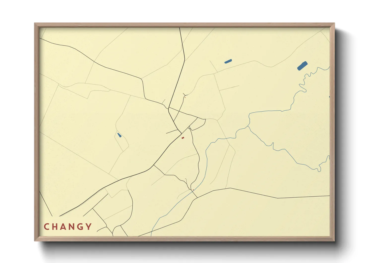 Une affiche de carte sur Changy