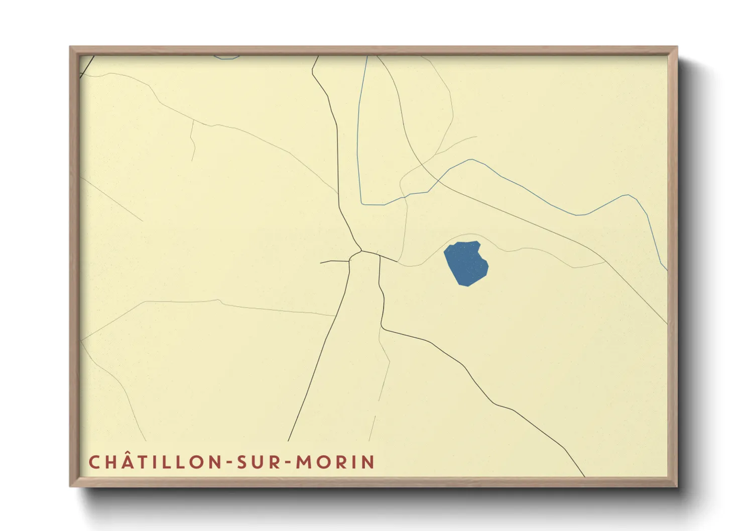 Une affiche de carte sur Châtillon-sur-Morin