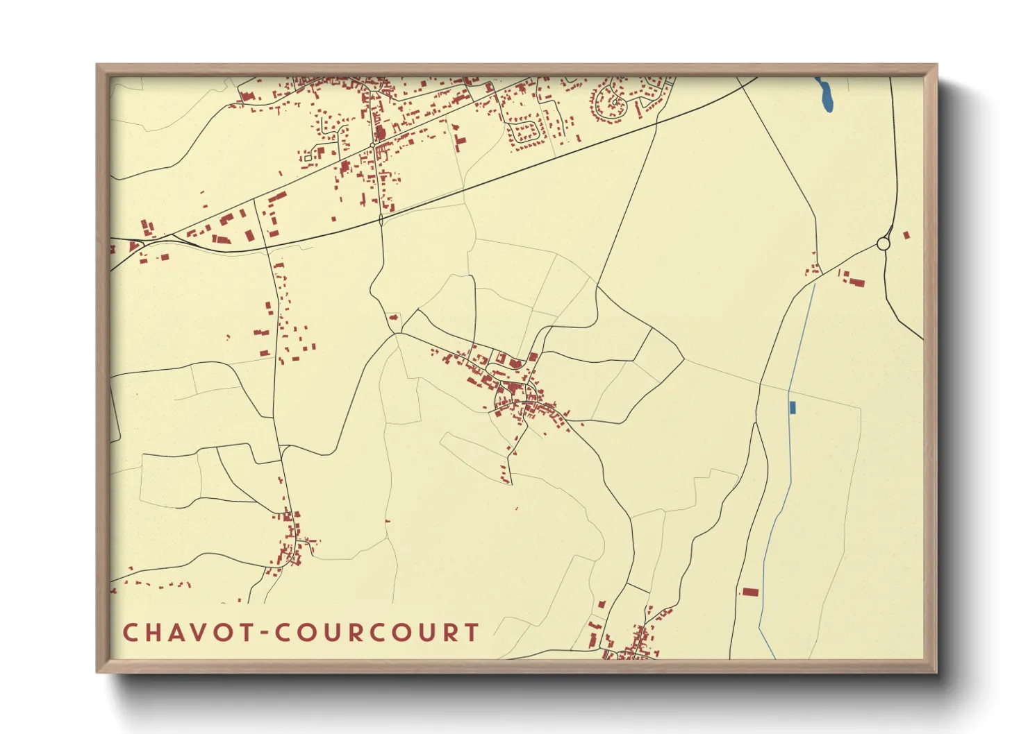 Une affiche de carte sur Chavot-Courcourt