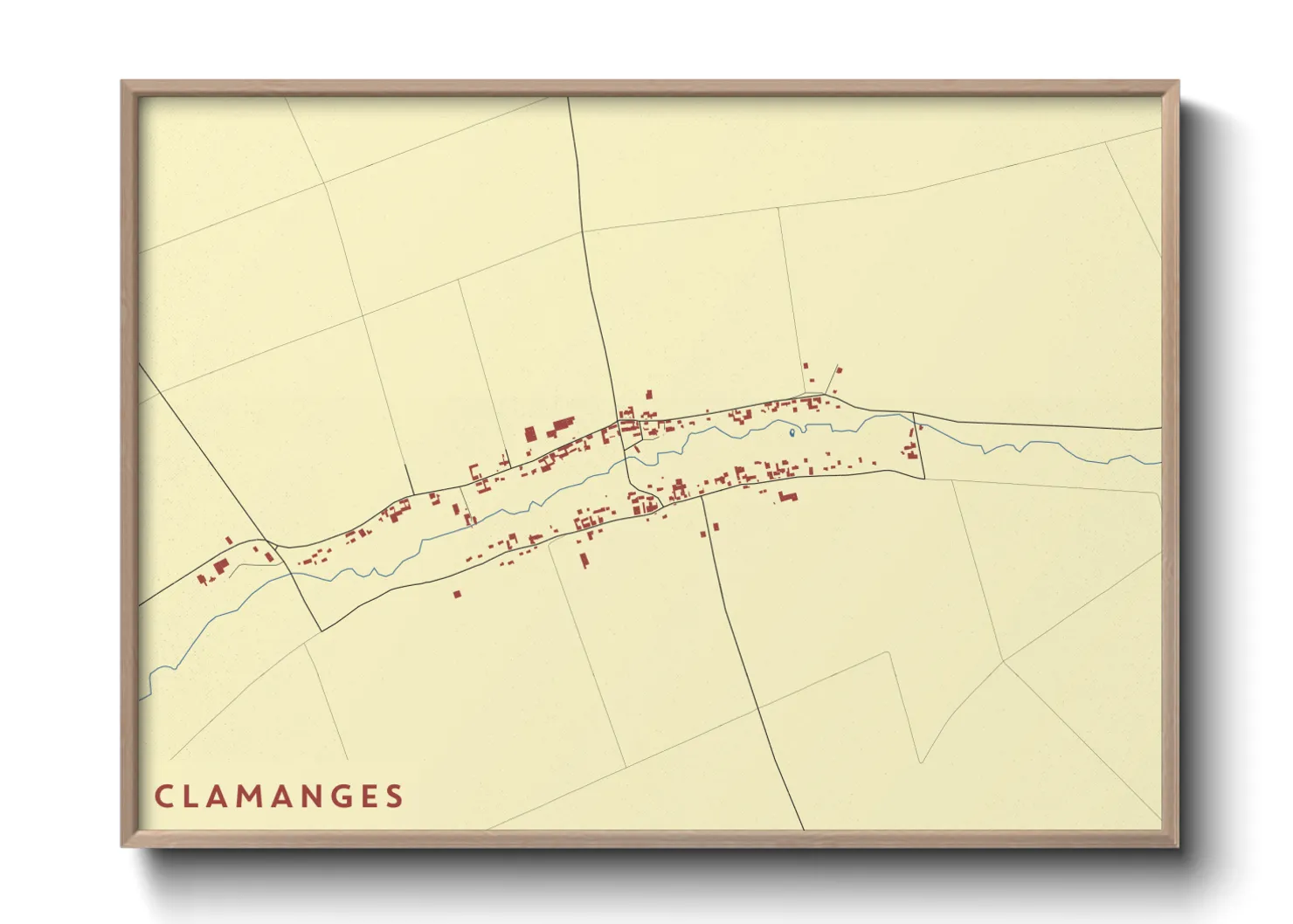 Une affiche de carte sur Clamanges
