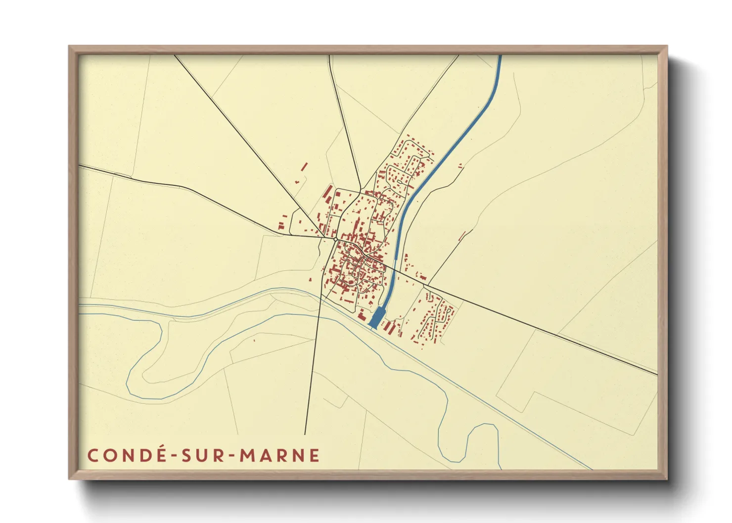 Une affiche de carte sur Condé-sur-Marne