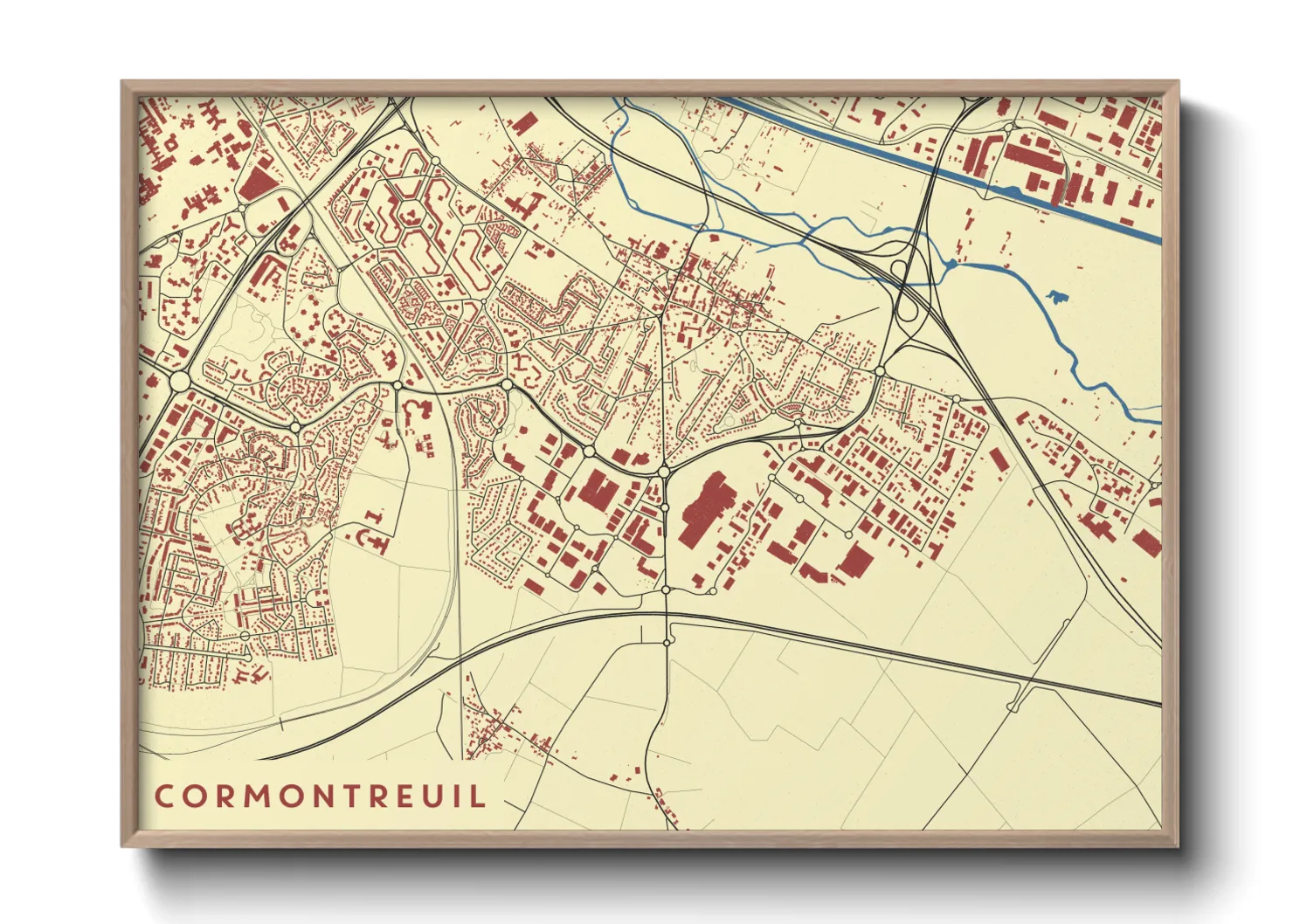Une affiche de carte sur Cormontreuil