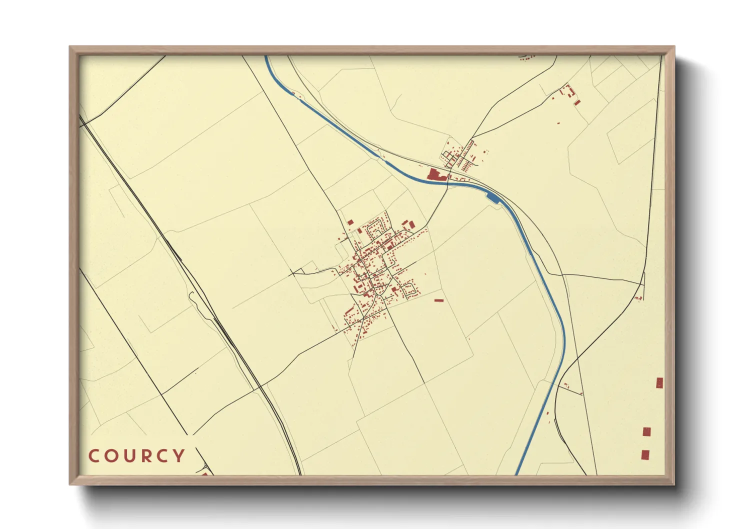 Une affiche de carte sur Courcy