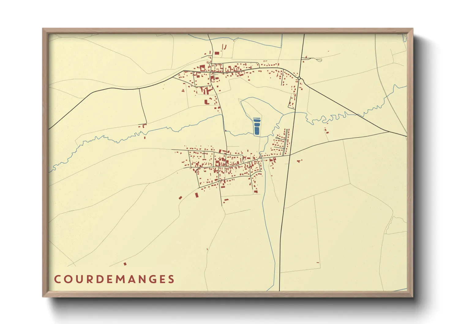 Une affiche de carte sur Courdemanges