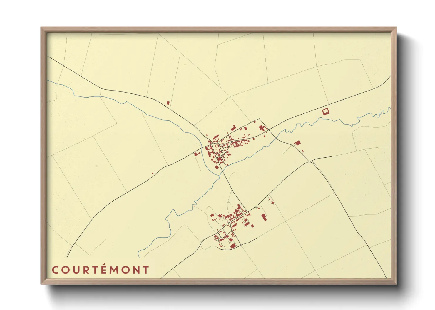 Une affiche de carte sur Courtémont