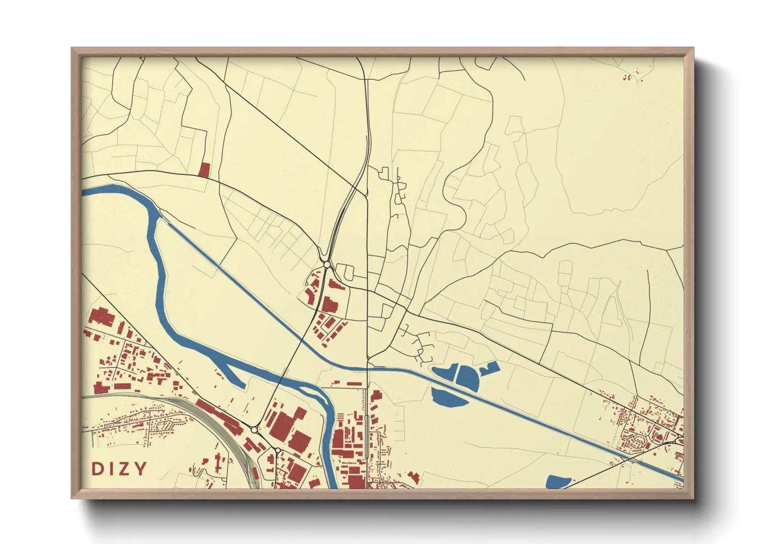 Une affiche de carte sur Dizy