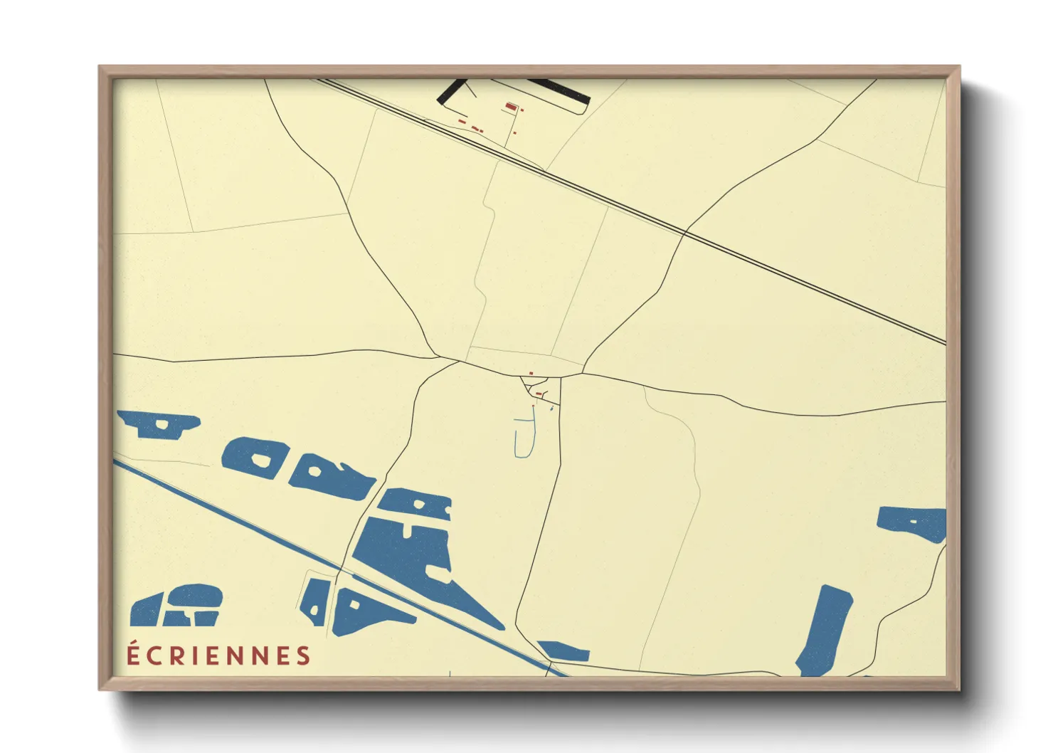 Une affiche de carte sur Écriennes