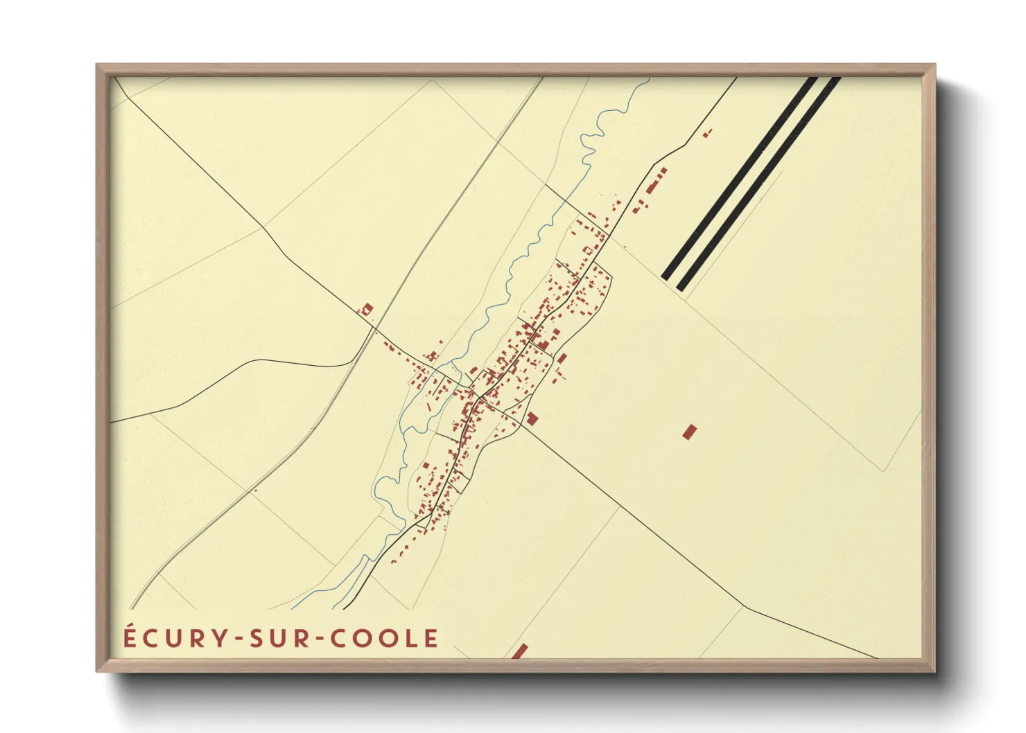 Une affiche de carte sur Écury-sur-Coole