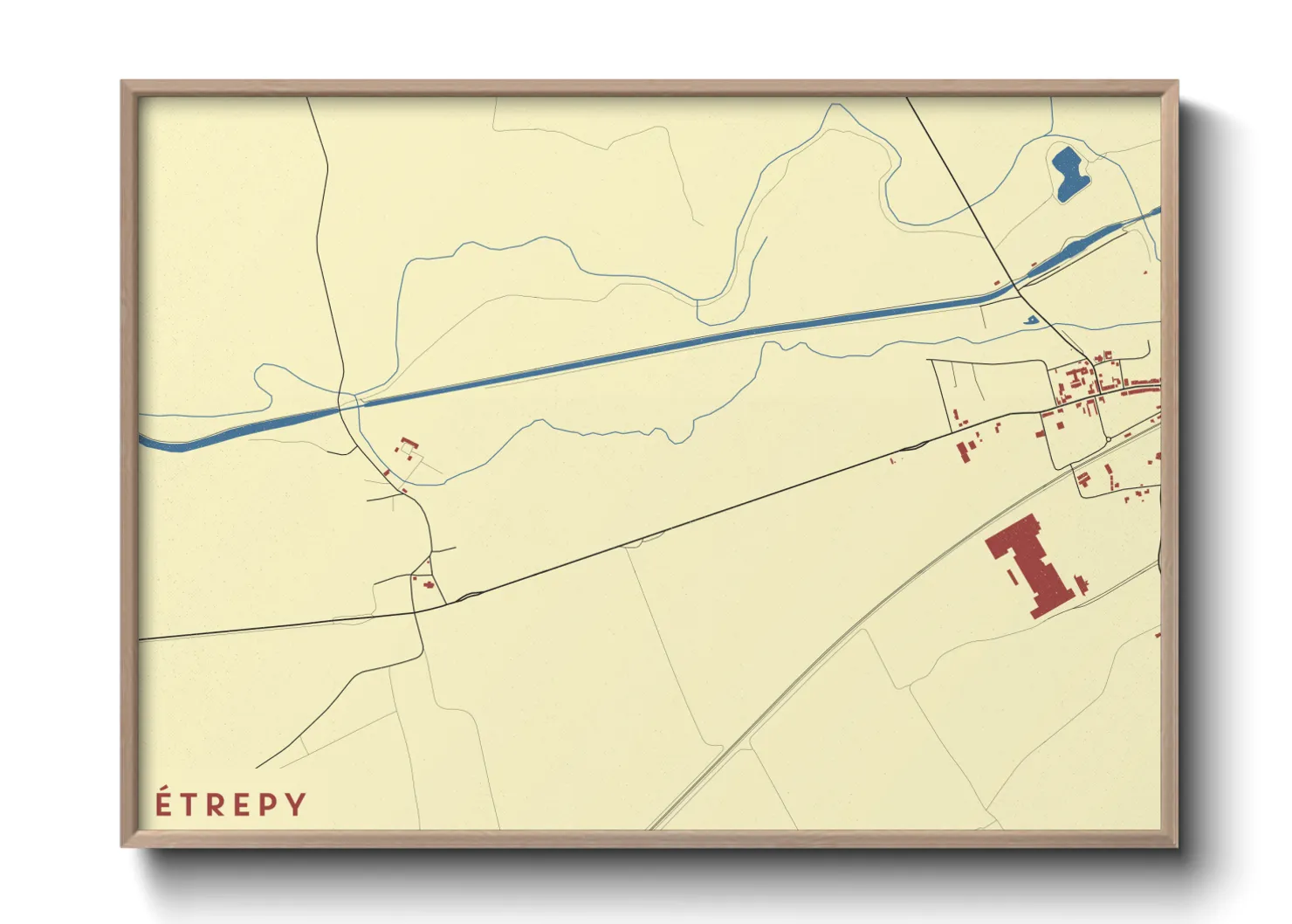 Une affiche de carte sur Étrepy