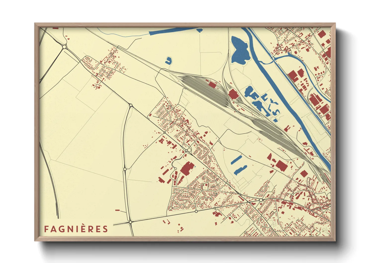 Une affiche de carte sur Fagnières
