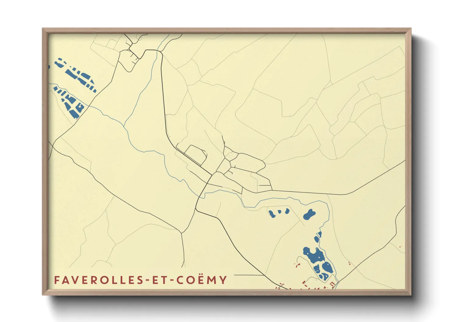 Une affiche de carte sur Faverolles-et-Coëmy