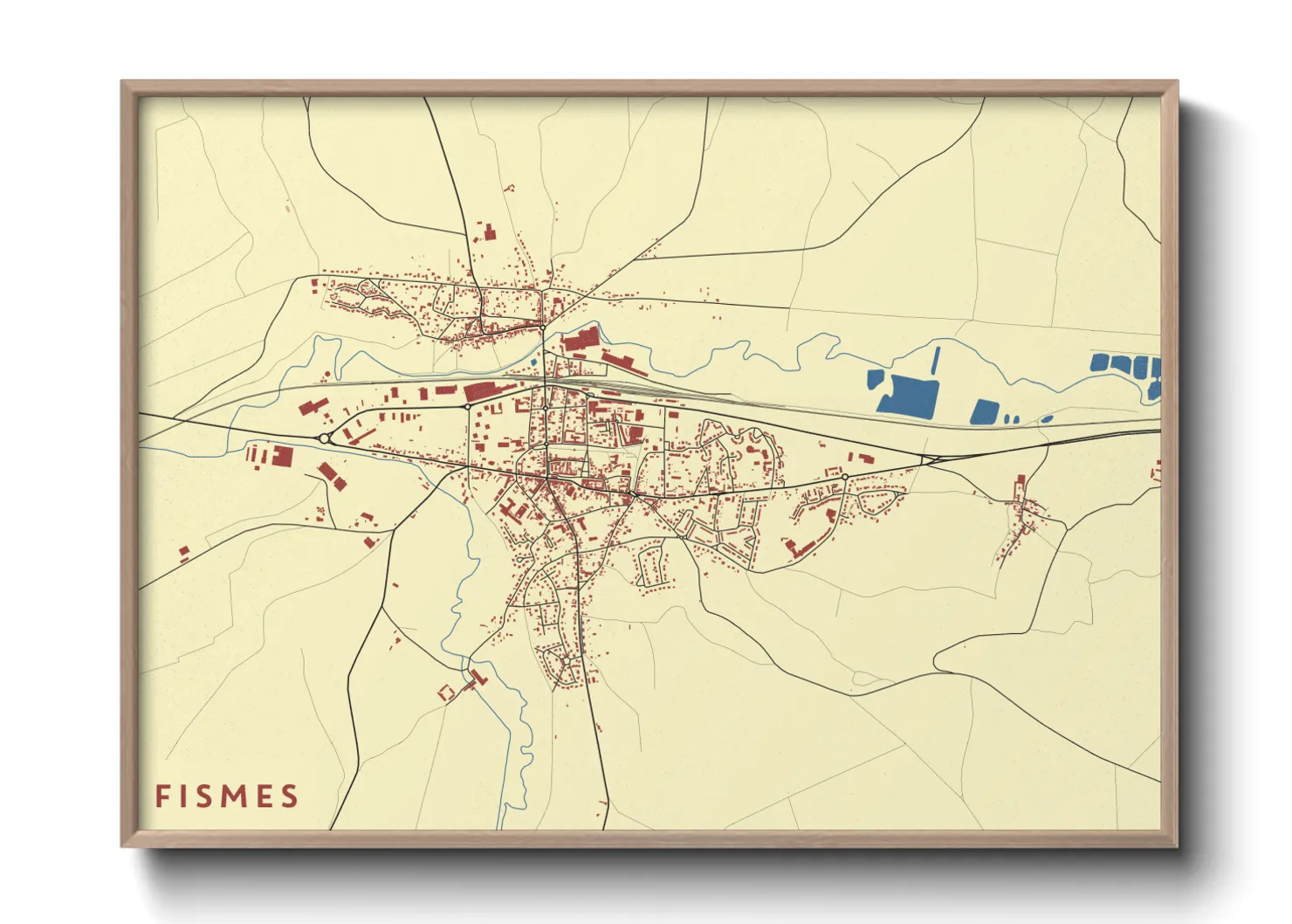 Une affiche de carte sur Fismes