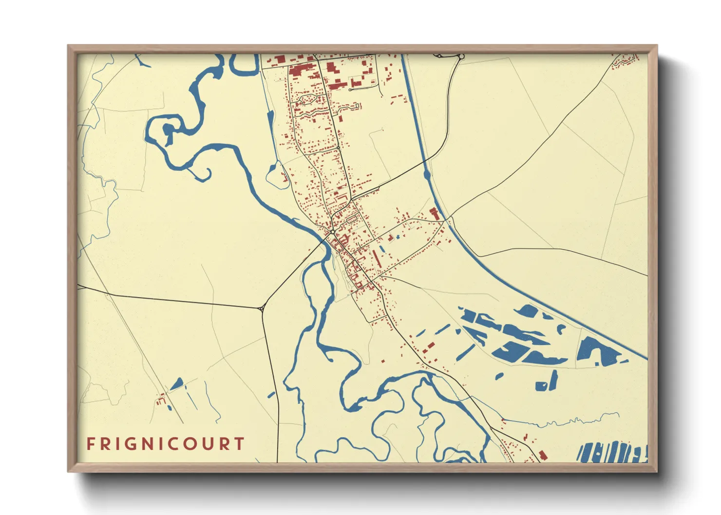 Une affiche de carte sur Frignicourt