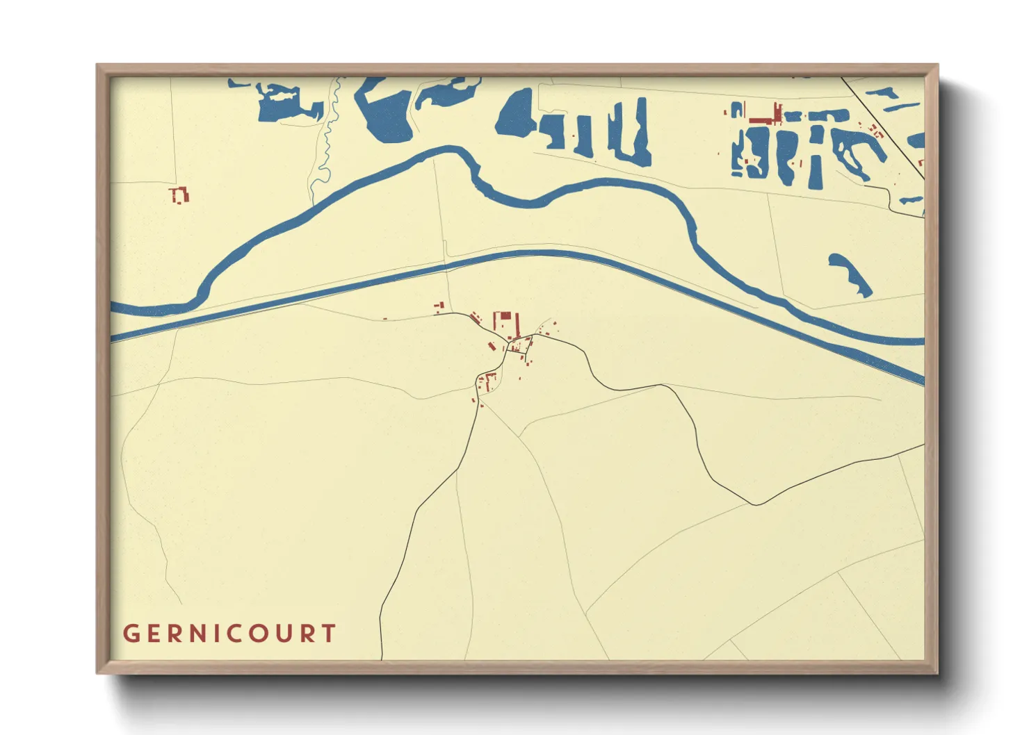 Une affiche de carte sur Gernicourt