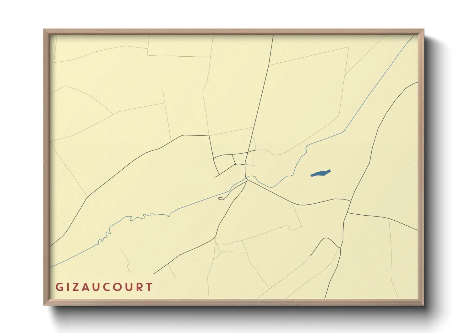 Une affiche de carte sur Gizaucourt
