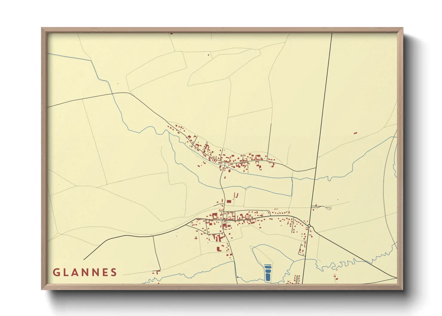 Une affiche de carte sur Glannes