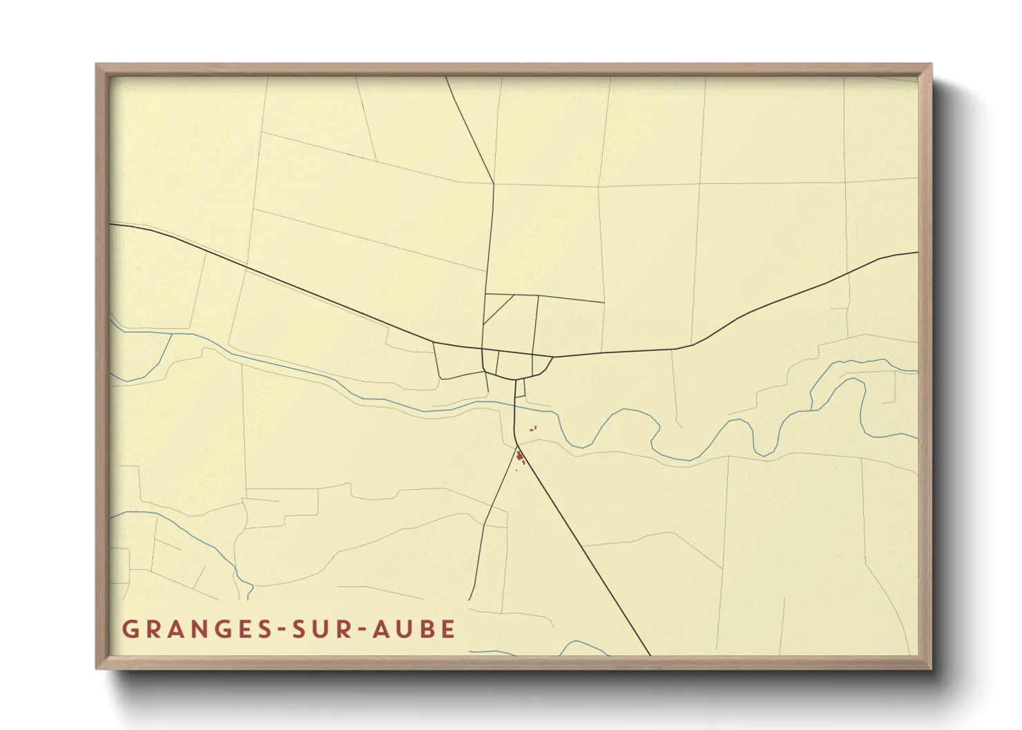 Une affiche de carte sur Granges-sur-Aube