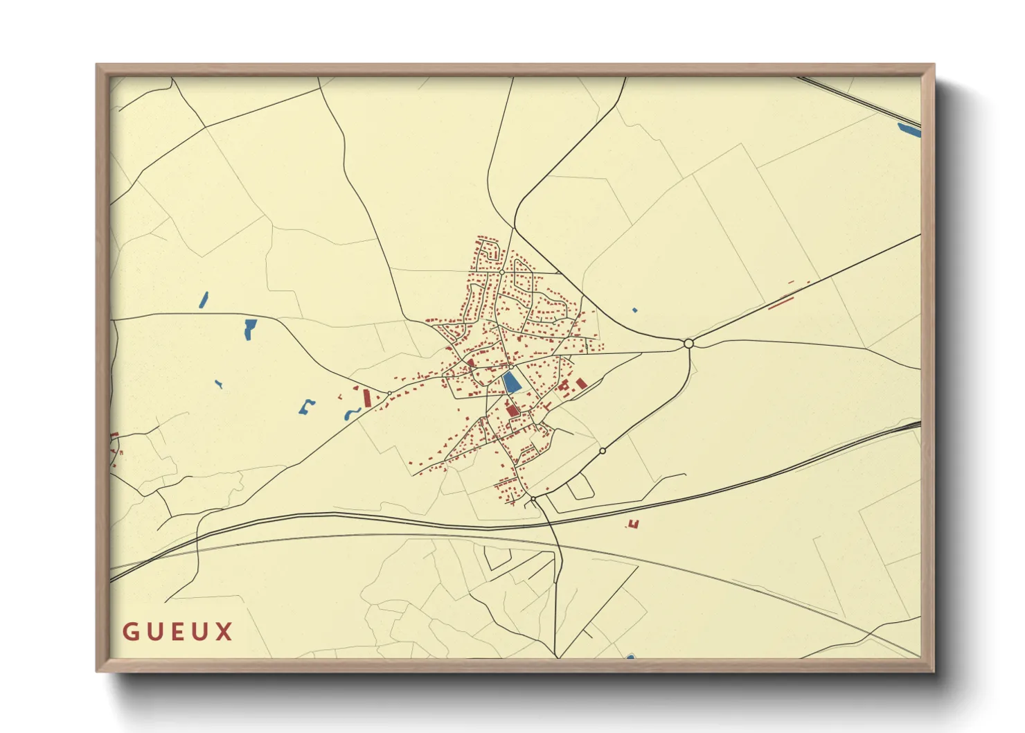 Une affiche de carte sur Gueux