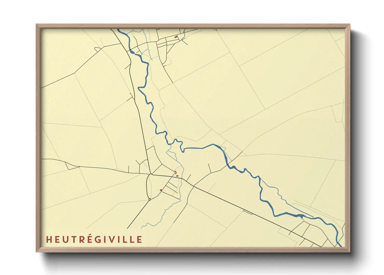 Une affiche de carte sur Heutrégiville