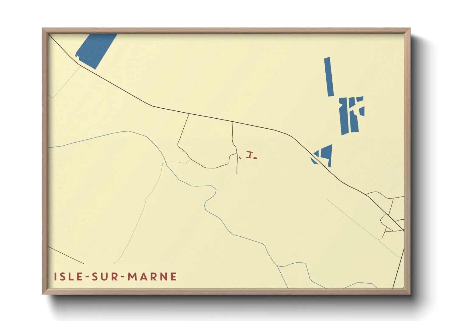 Une affiche de carte sur Isle-sur-Marne