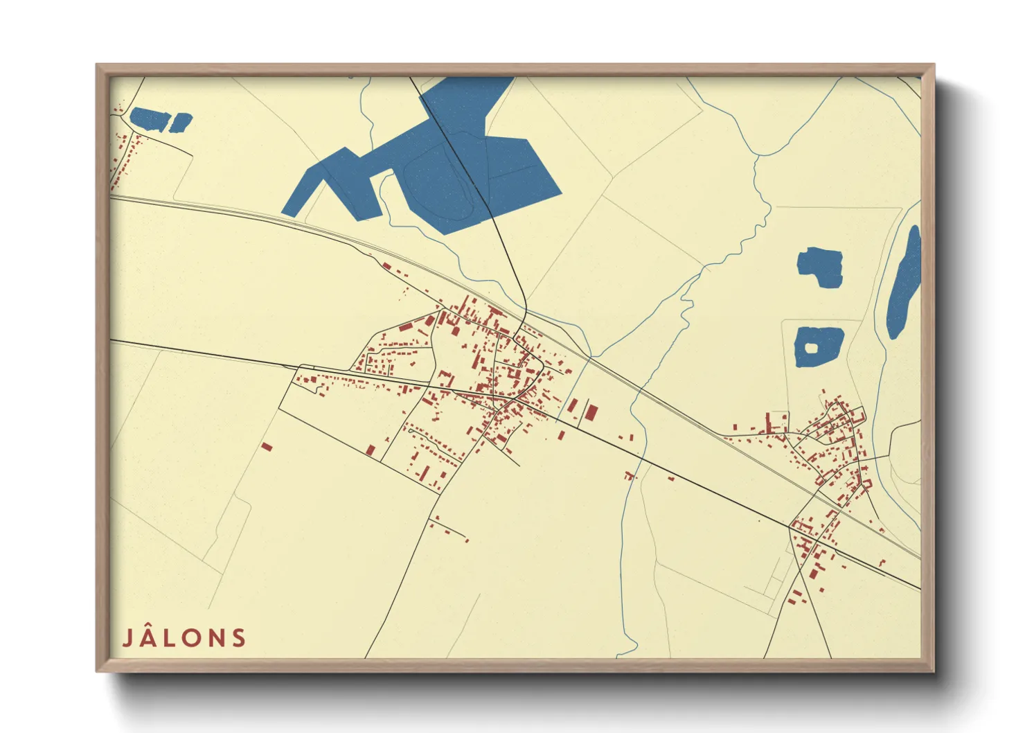 Une affiche de carte sur Jâlons