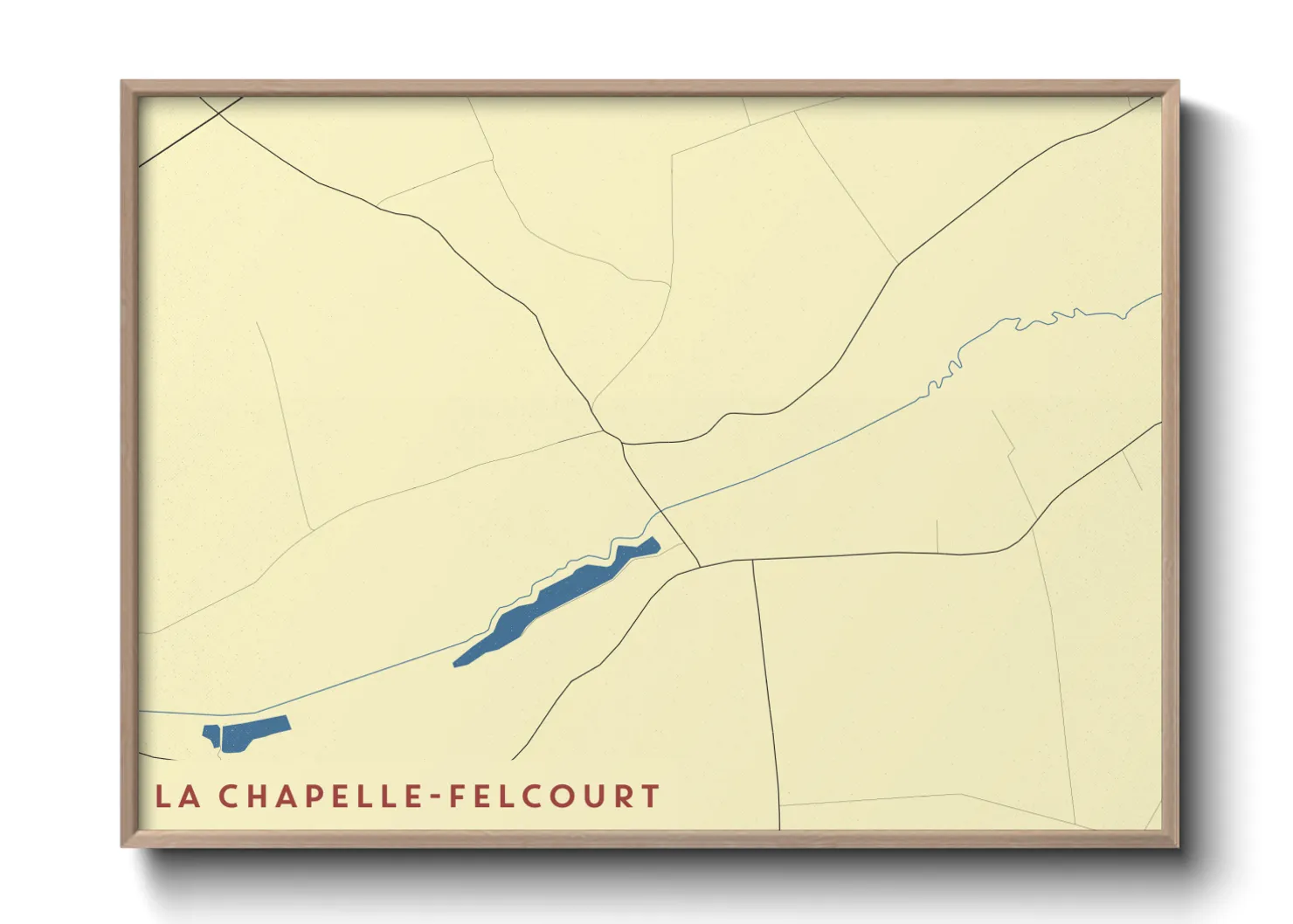 Une affiche de carte sur La Chapelle-Felcourt