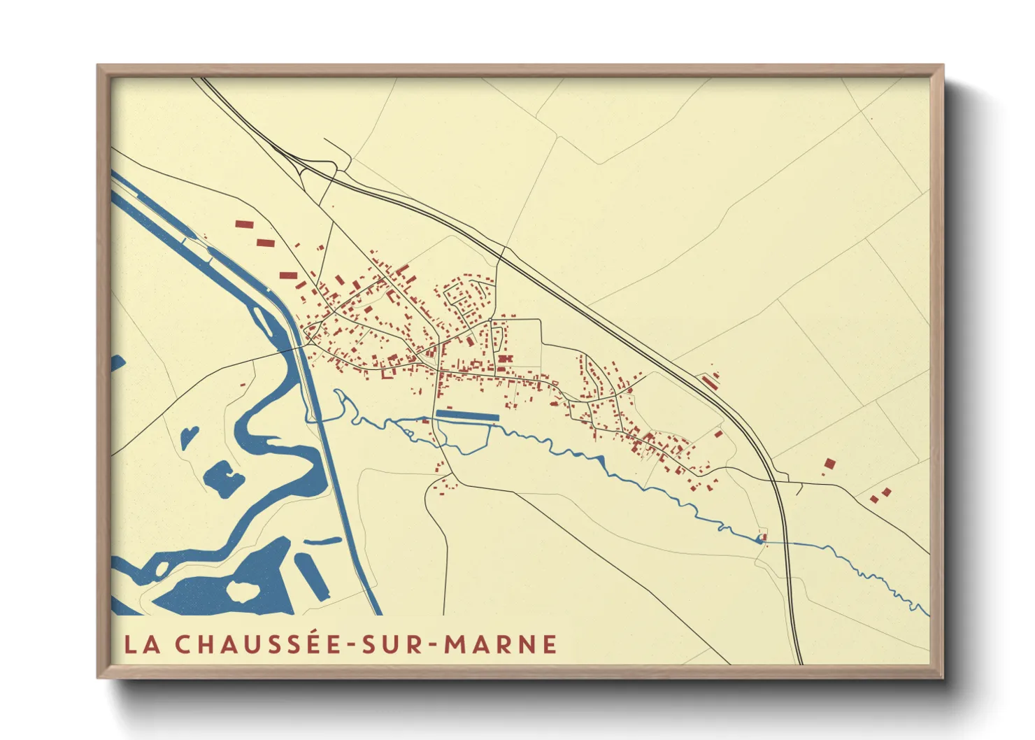 Une affiche de carte sur La Chaussée-sur-Marne