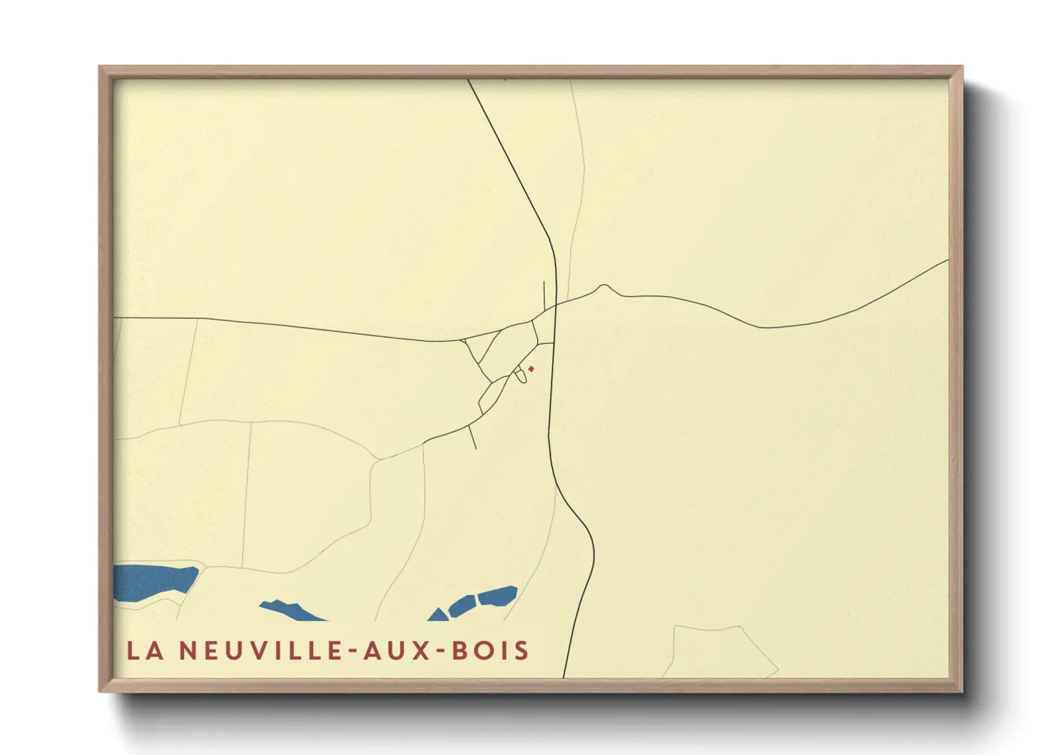 Une affiche de carte sur La Neuville-aux-Bois