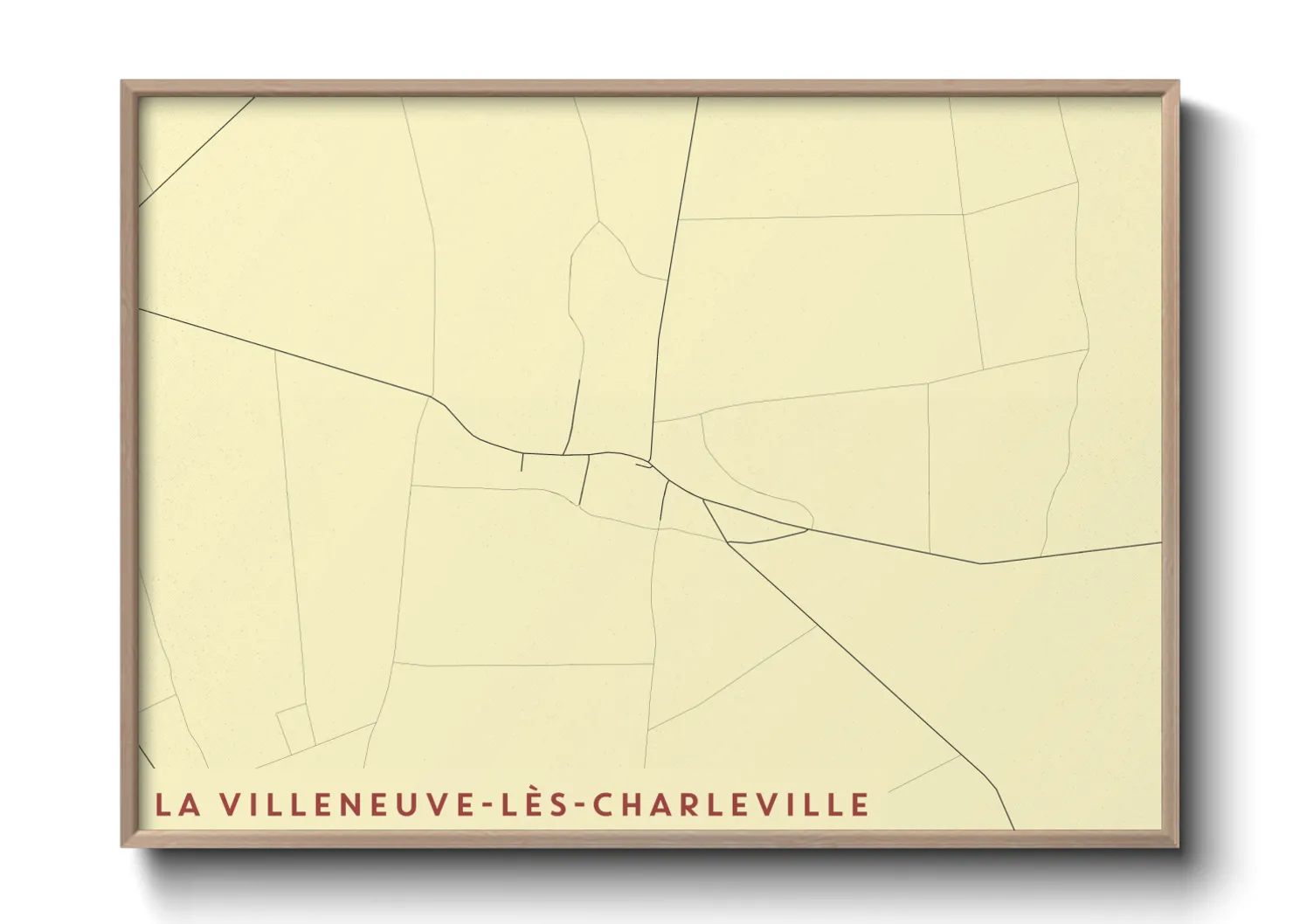 Une affiche de carte sur La Villeneuve-lès-Charleville