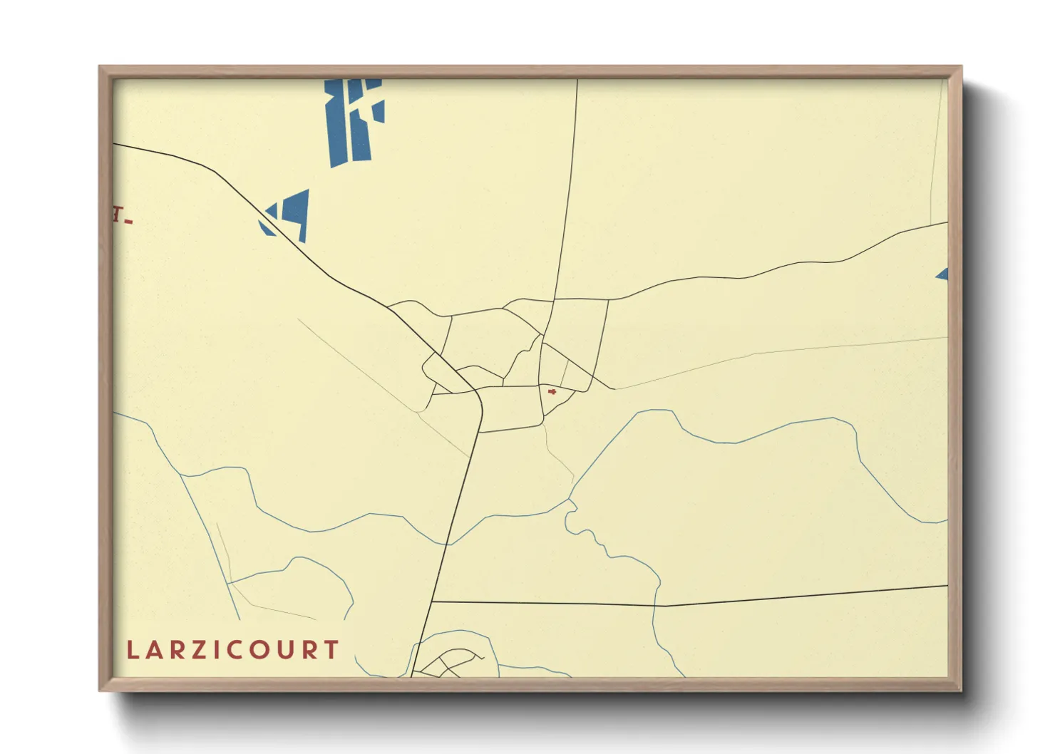 Une affiche de carte sur Larzicourt