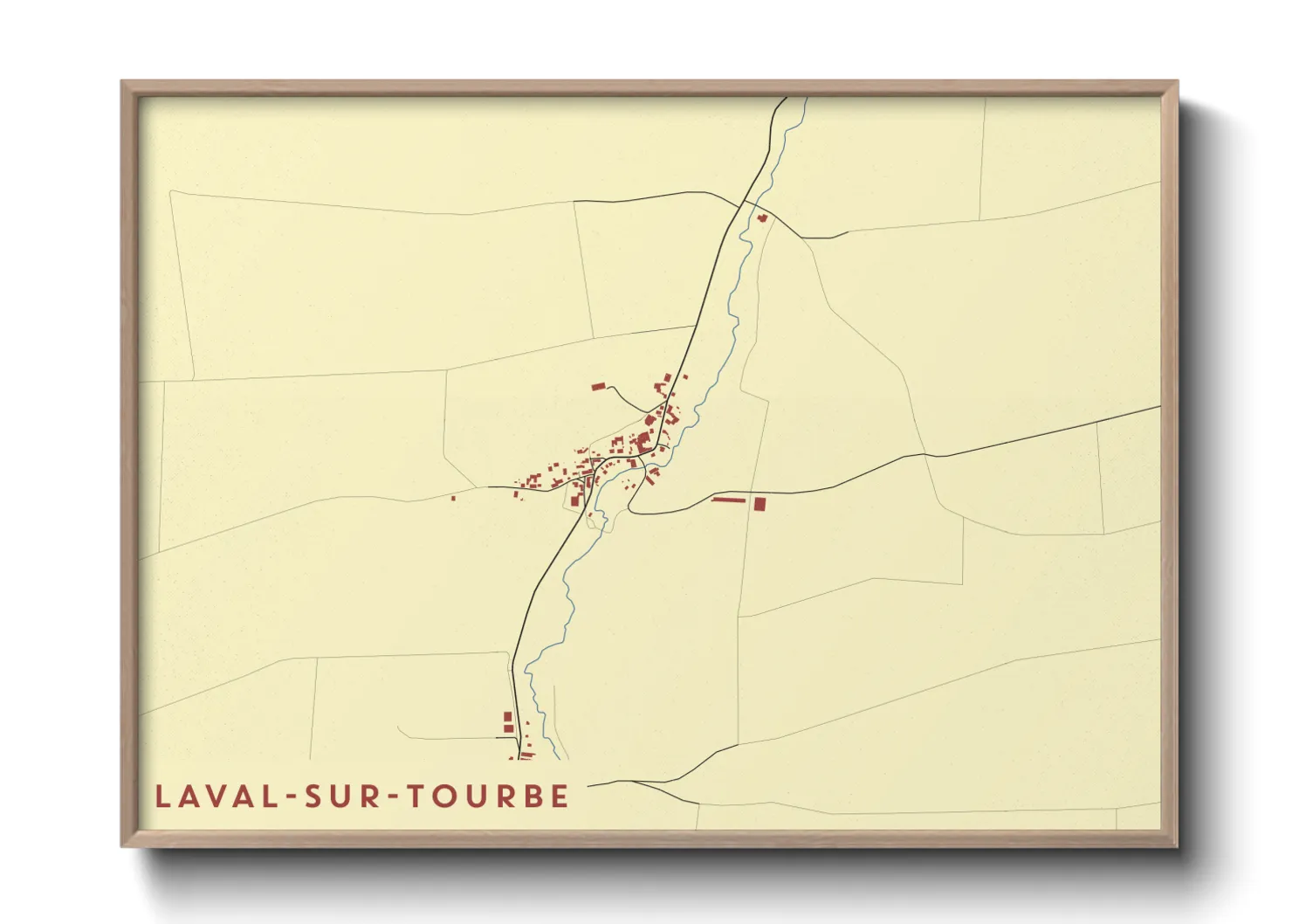 Une affiche de carte sur Laval-sur-Tourbe