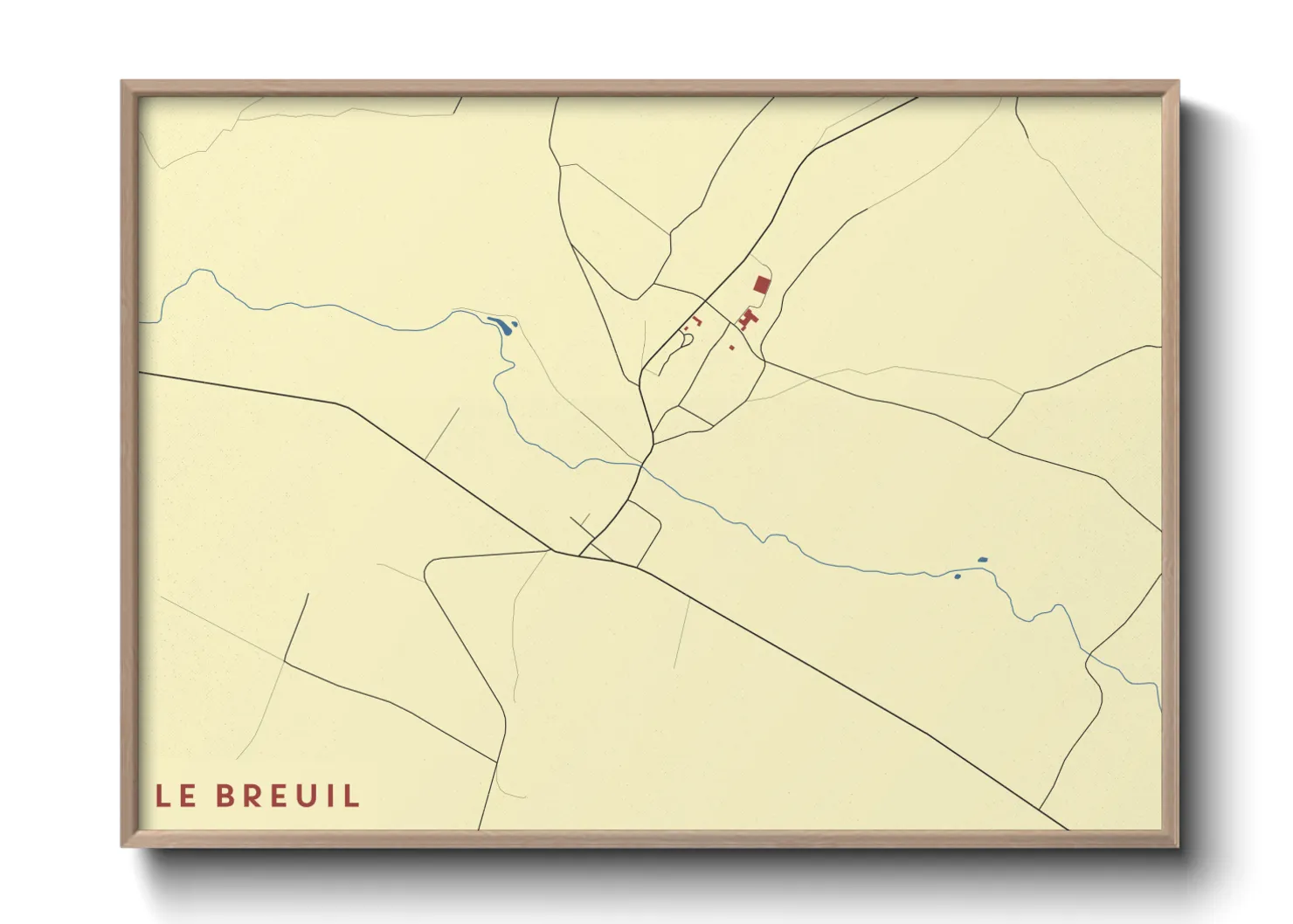 Une affiche de carte sur Le Breuil